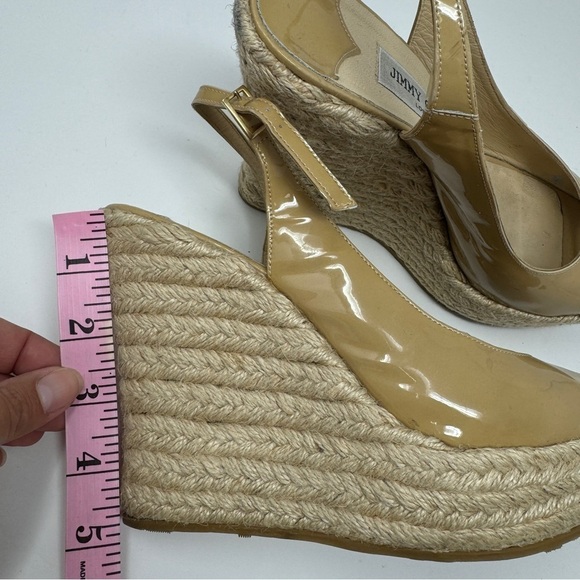 Jimmy Choo Nude Tan Espadrille Wedges - Picture 8 of 9